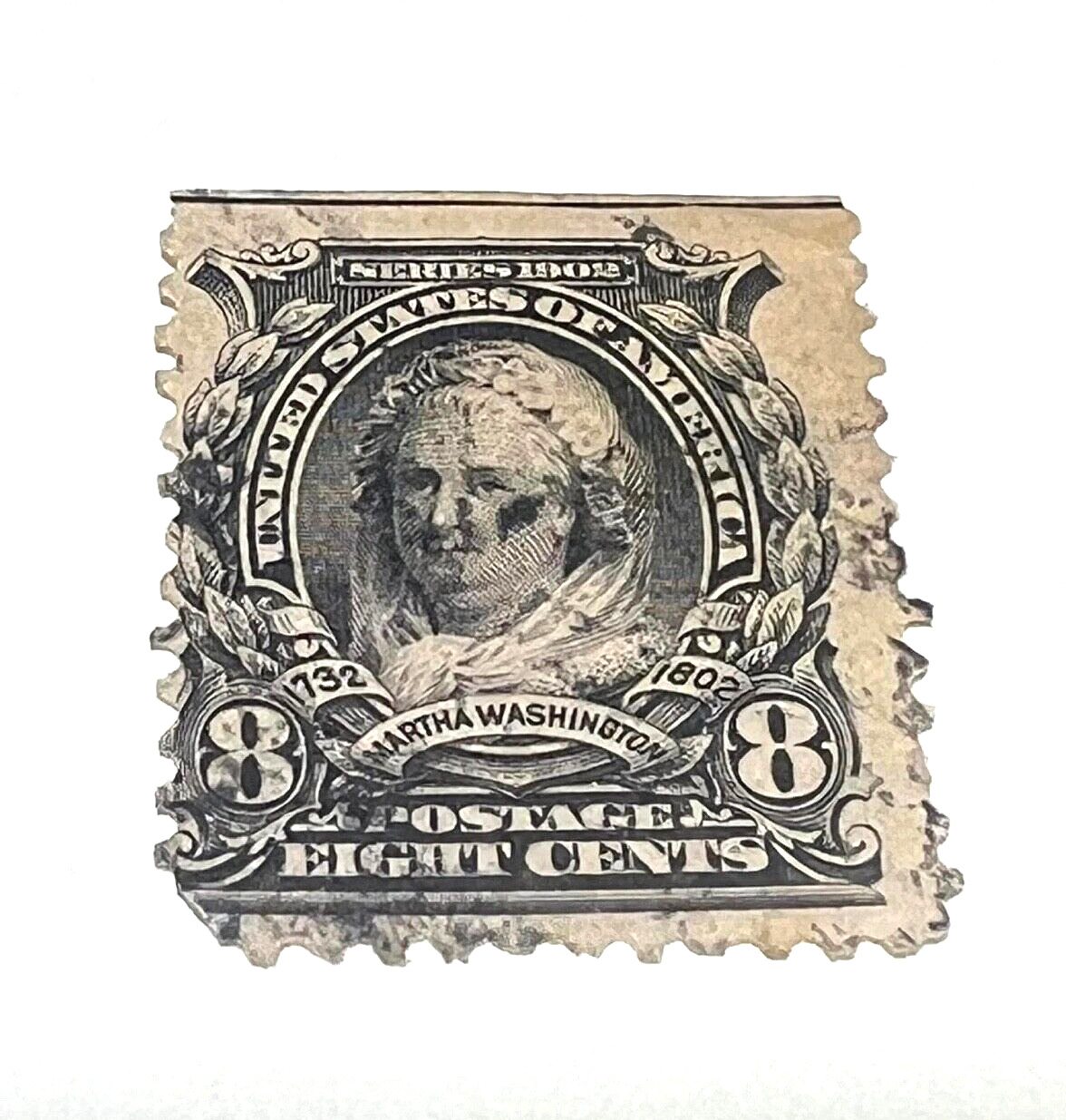 US Stamps,  8c 1902 Martha Washington USED,