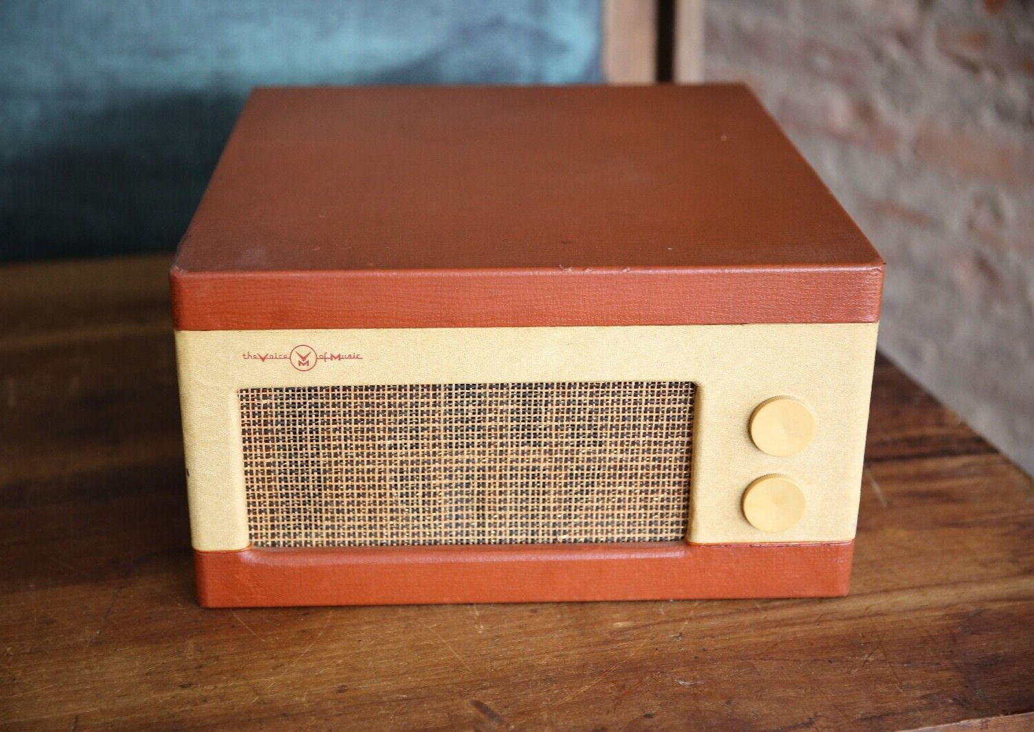 Vintage Voice of Music Record Player Model 1260 tube speaker portable retro