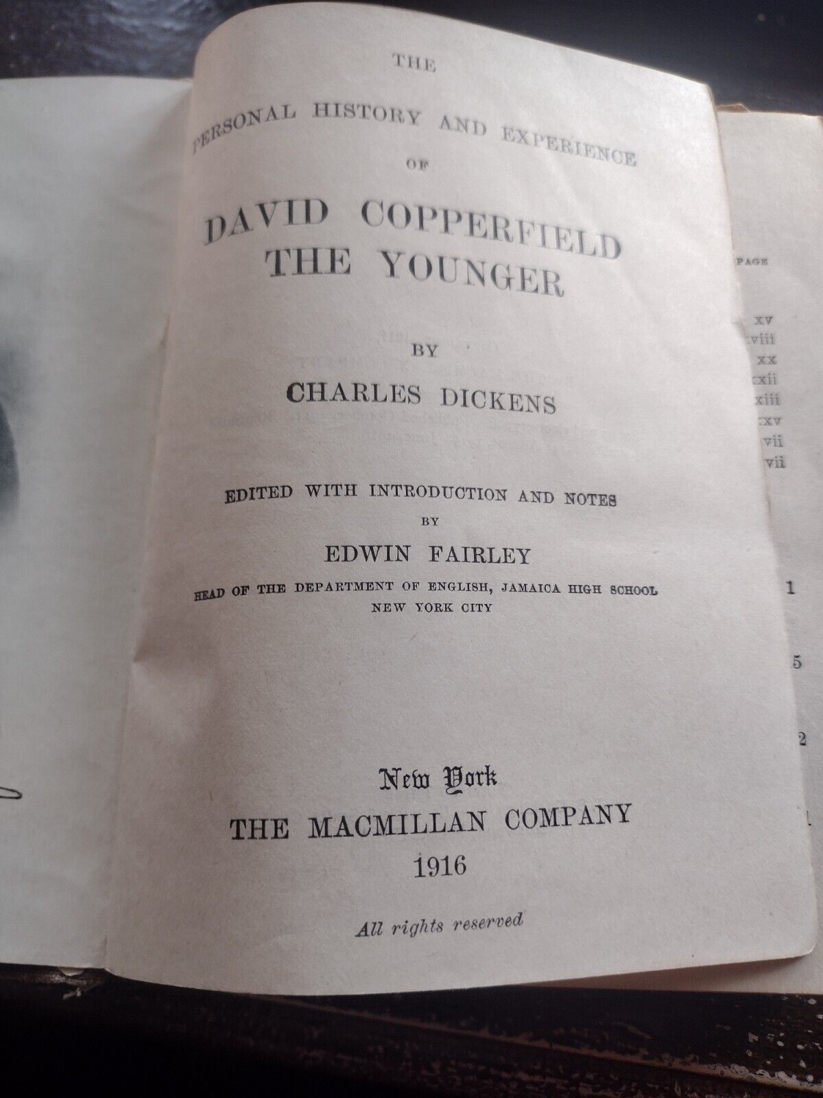 antique David Copperfield Volume 1 book, 1916 print