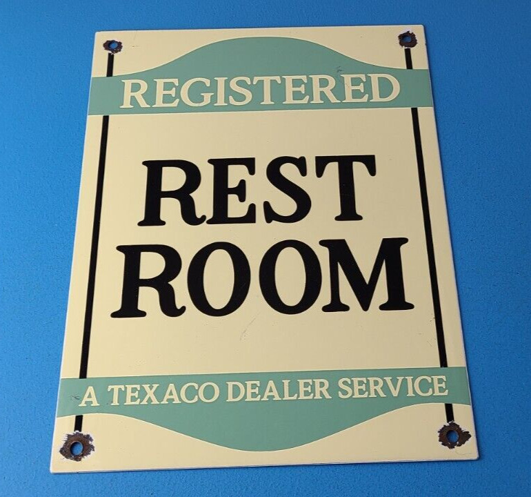 Vintage Texaco Gasoline Sign - Service Station Restroom Gas Pump Plate Sign