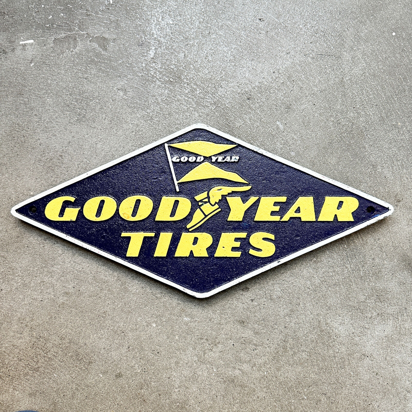 Antique Goodyear Tires Cast Iron Advertising Display Sign
