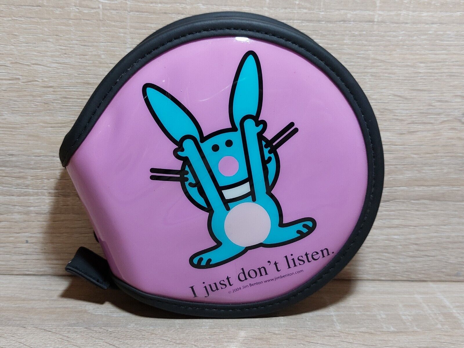 Vintage Jim Benton It’s Happy Bunny Pink Zippered CD Case \