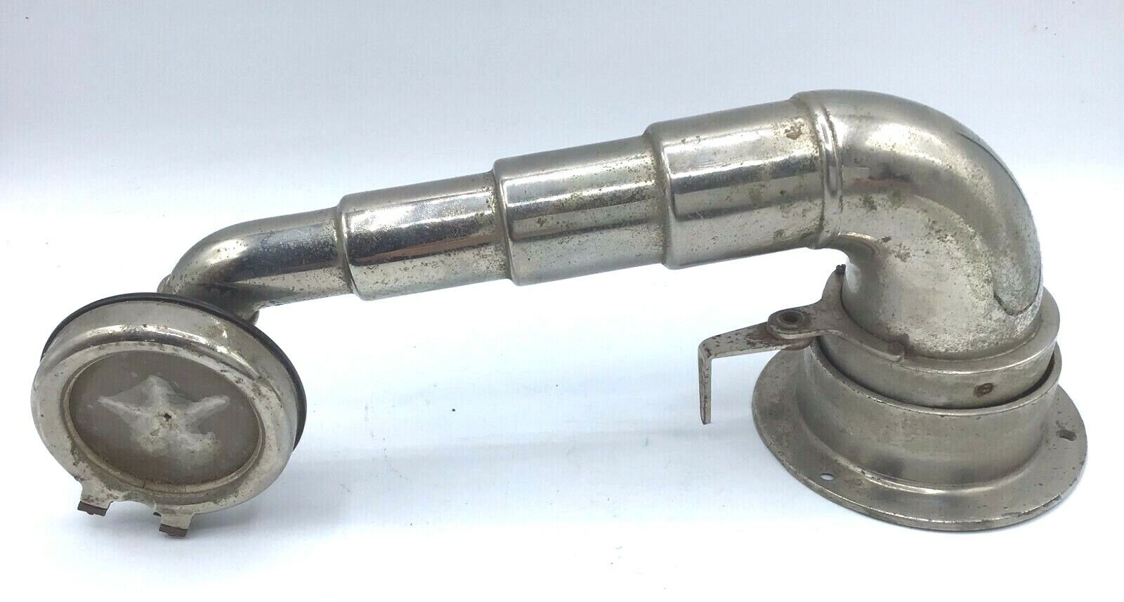 Antique CHENEY Silver tone arm for phonograph with reproducer part  