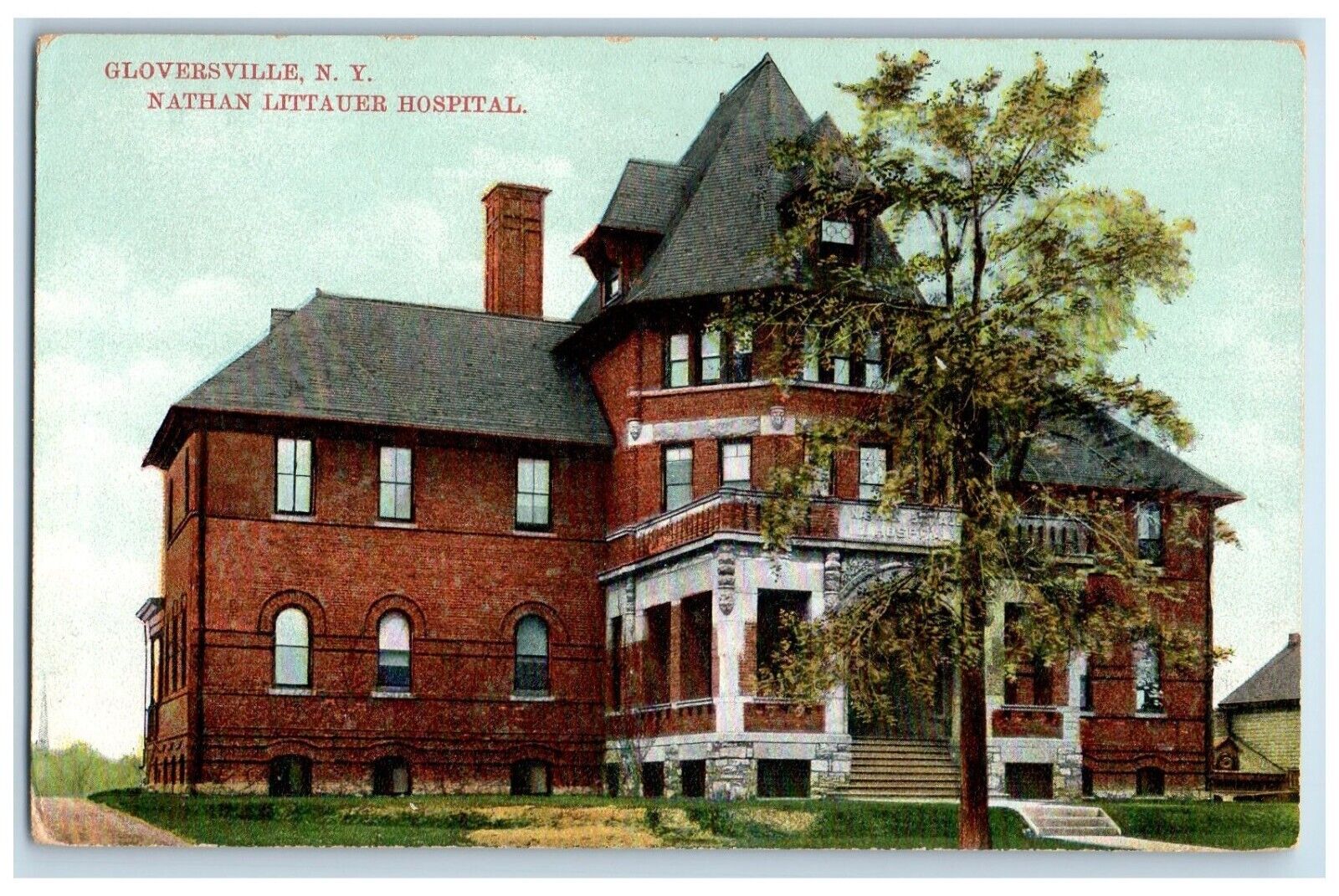 c1910's Nathan Littauer Hospital Gloversville New York NY Antique Postcard