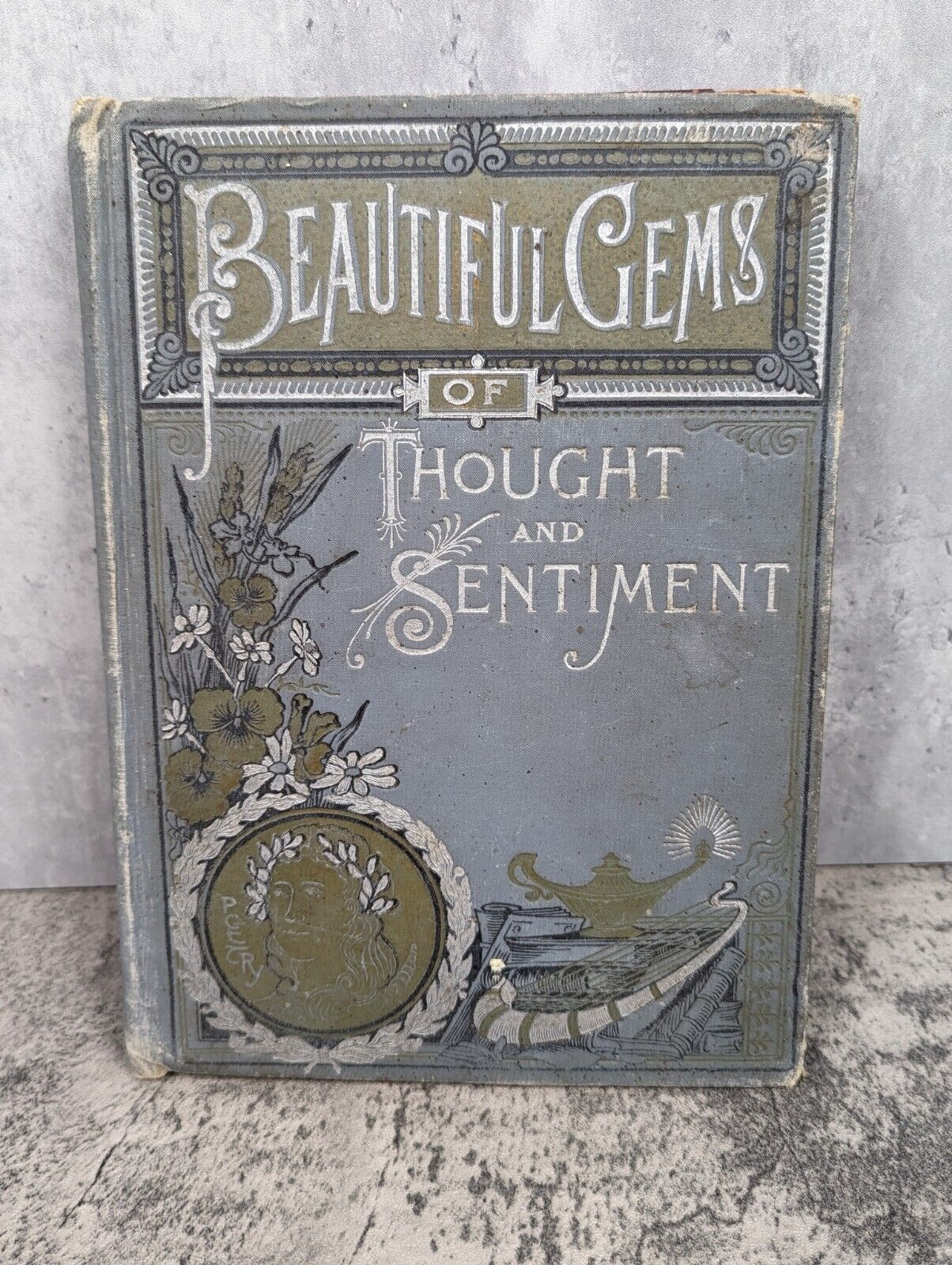 Vintage 1890 Victorian Beautiful Gems of Thought and Sentiment - Poetry & Prose