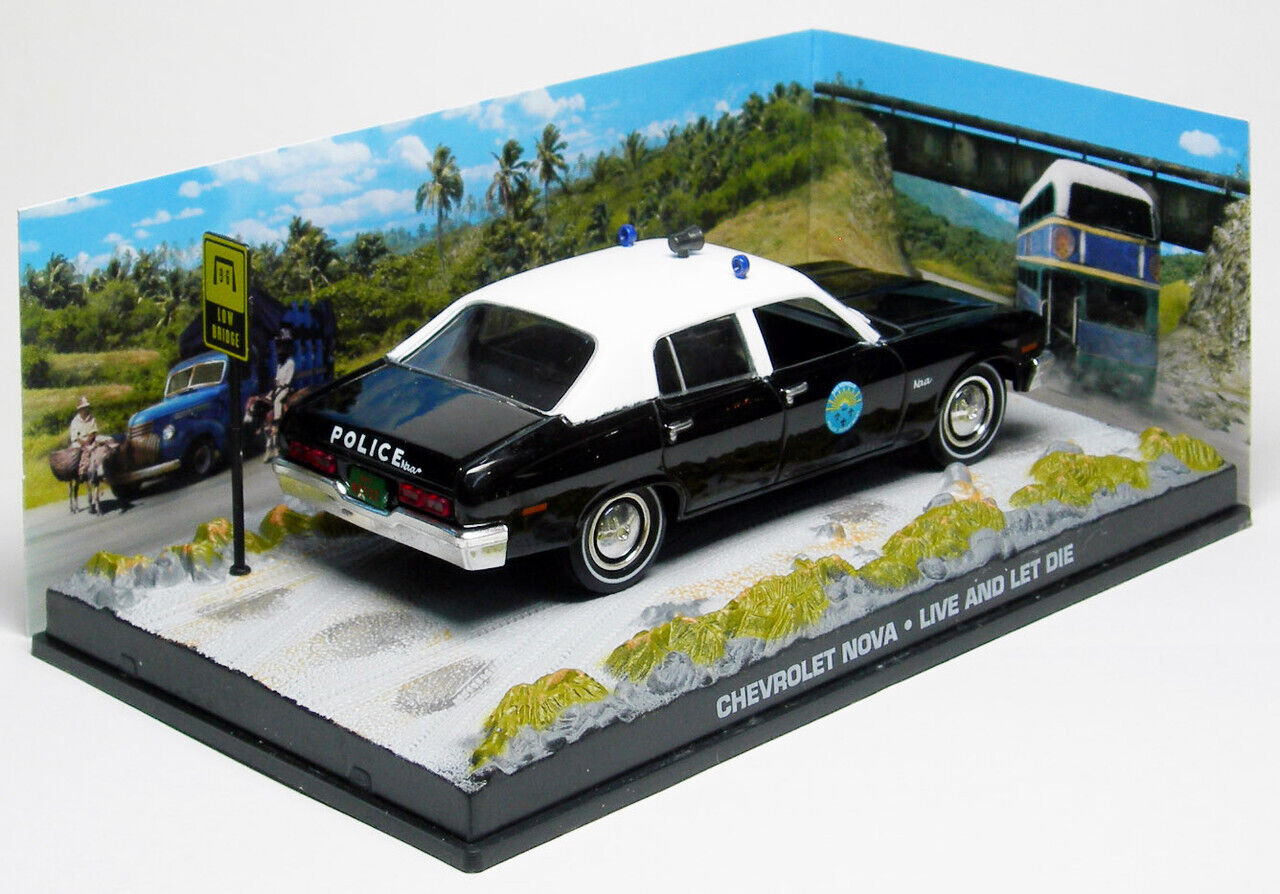 James Bond - 1/43 Chevrolet Nova Police -Live and Let Die EagleMoss Diorama