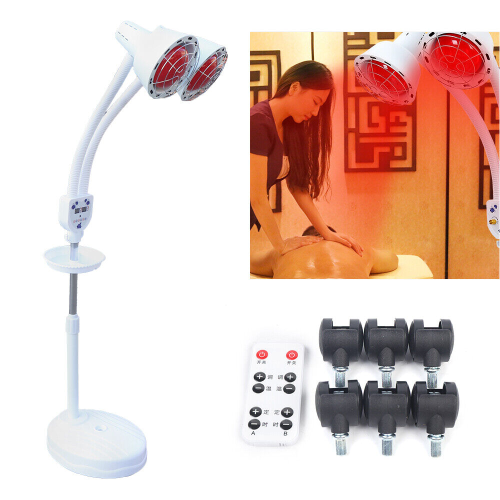 275W IR Infrared Red Heat Light Therapy Bulb Lamp Muscle Pain Relief Floor Stand