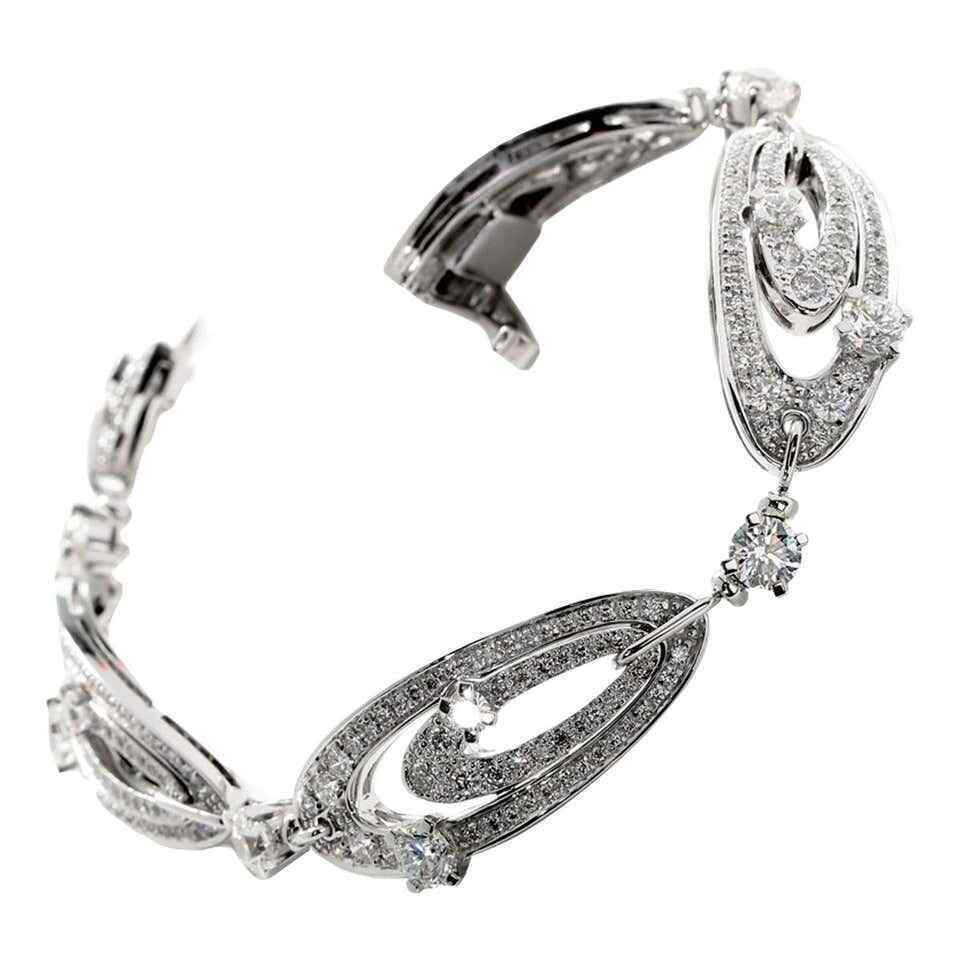 Beautiful French Design Sparkling White 4.15CT Cubic Zirconia Fashion Bracelets