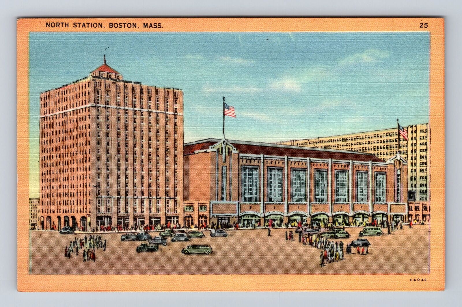 Boston MA-Massachusetts, North Station, Antique, Vintage Souvenir Postcard