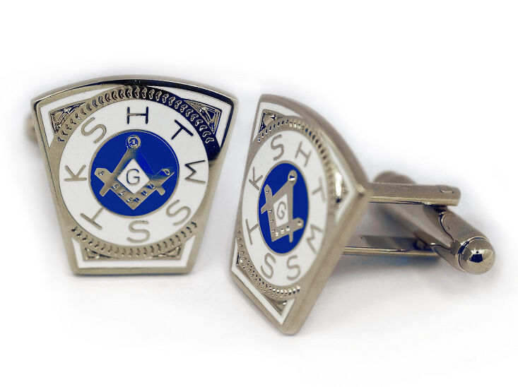 Masonic Cufflinks - Steel Masonic Keystone Cufflinks Freemasons - Mark Master