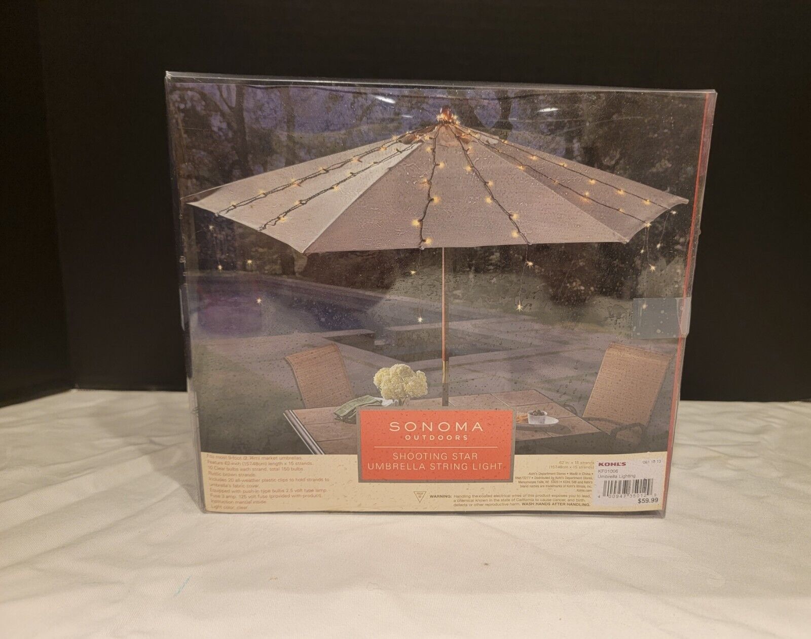 Sonoma Outdoor 150 Clear Shooting Star Umbrella String Lights 62 in 15 Strands