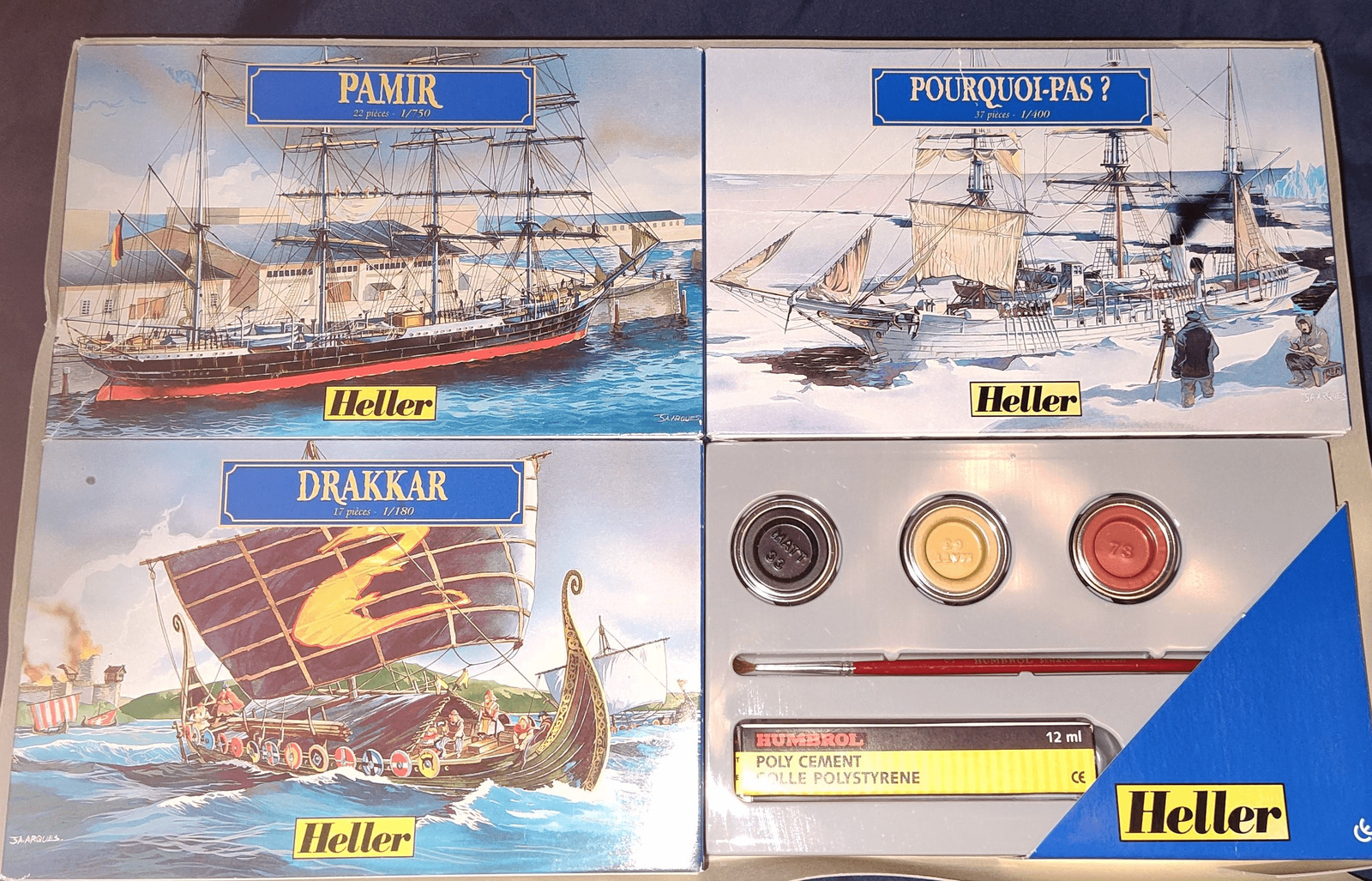 Heller Collection Kit-1/180 Drakkar, 1/750 PAMIR,  1/400 Pourquoi-pas? Collectio