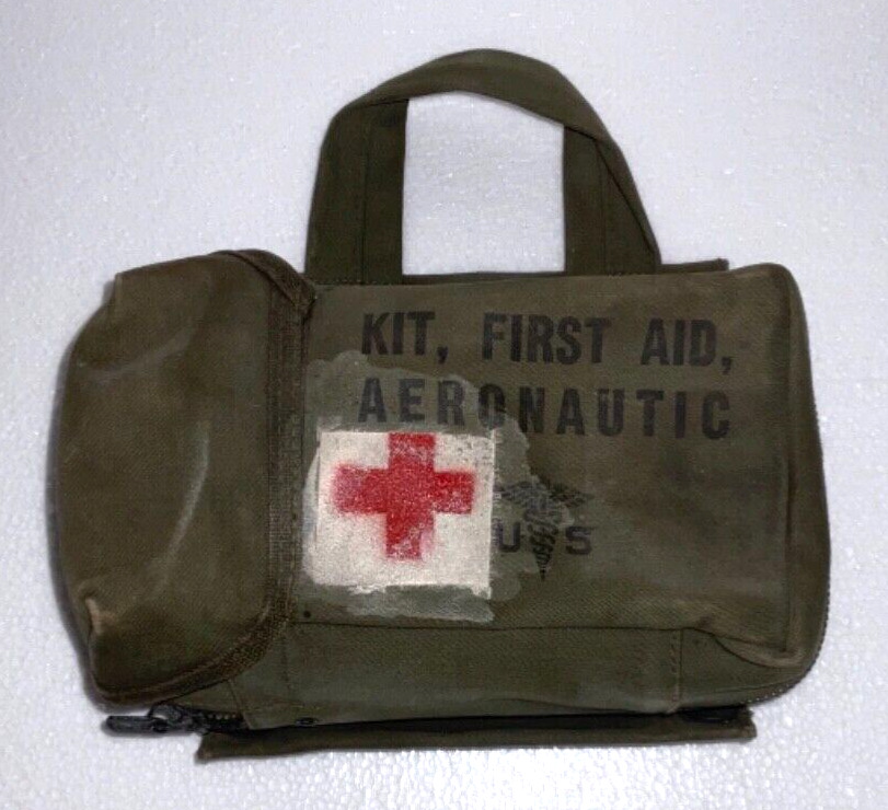 WWII U.S ARMY AIR CORPS AERONAUTIC FIRST AID KIT-COMPLETE WITH UNOPENED SUPPLIES
