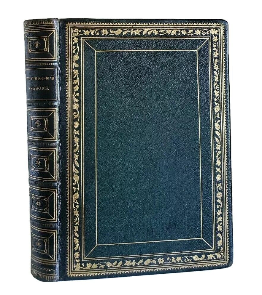 1852 The Seasons by James Thomson, Scottish Poet Antique Victorian Leather Illus