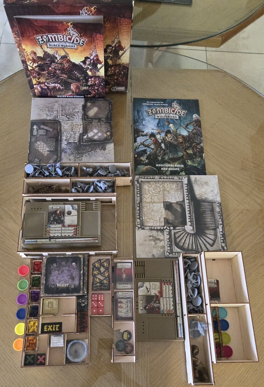 Zombicide Black Plague & Wulfsburg Expansion Board Game Incomplete + Storage Box