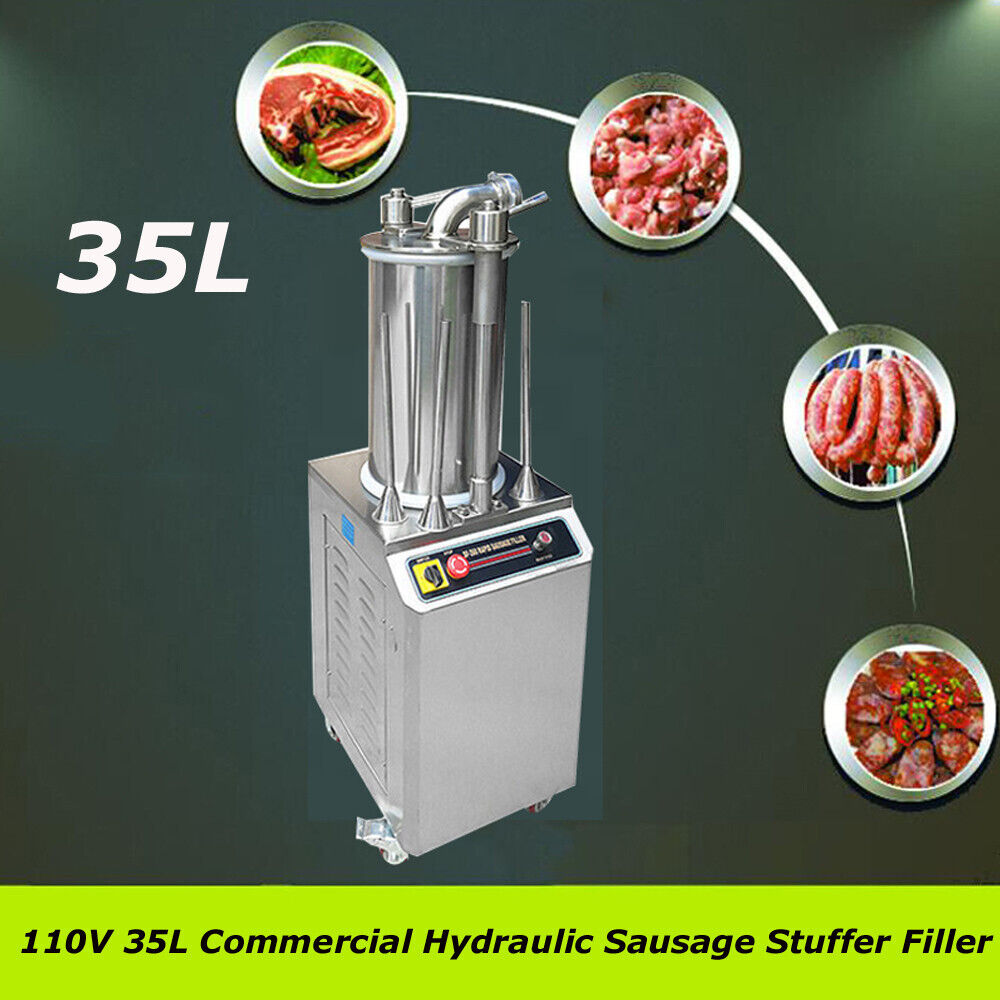 110V 35L Commercial Hydraulic Sausage Stuffer Filler Glutinous Rice Sausage