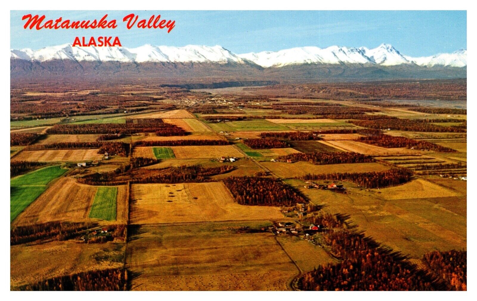 Palmer AK Alaska Matanuska Valley Aerial View Talkeetna Mountains Postcard