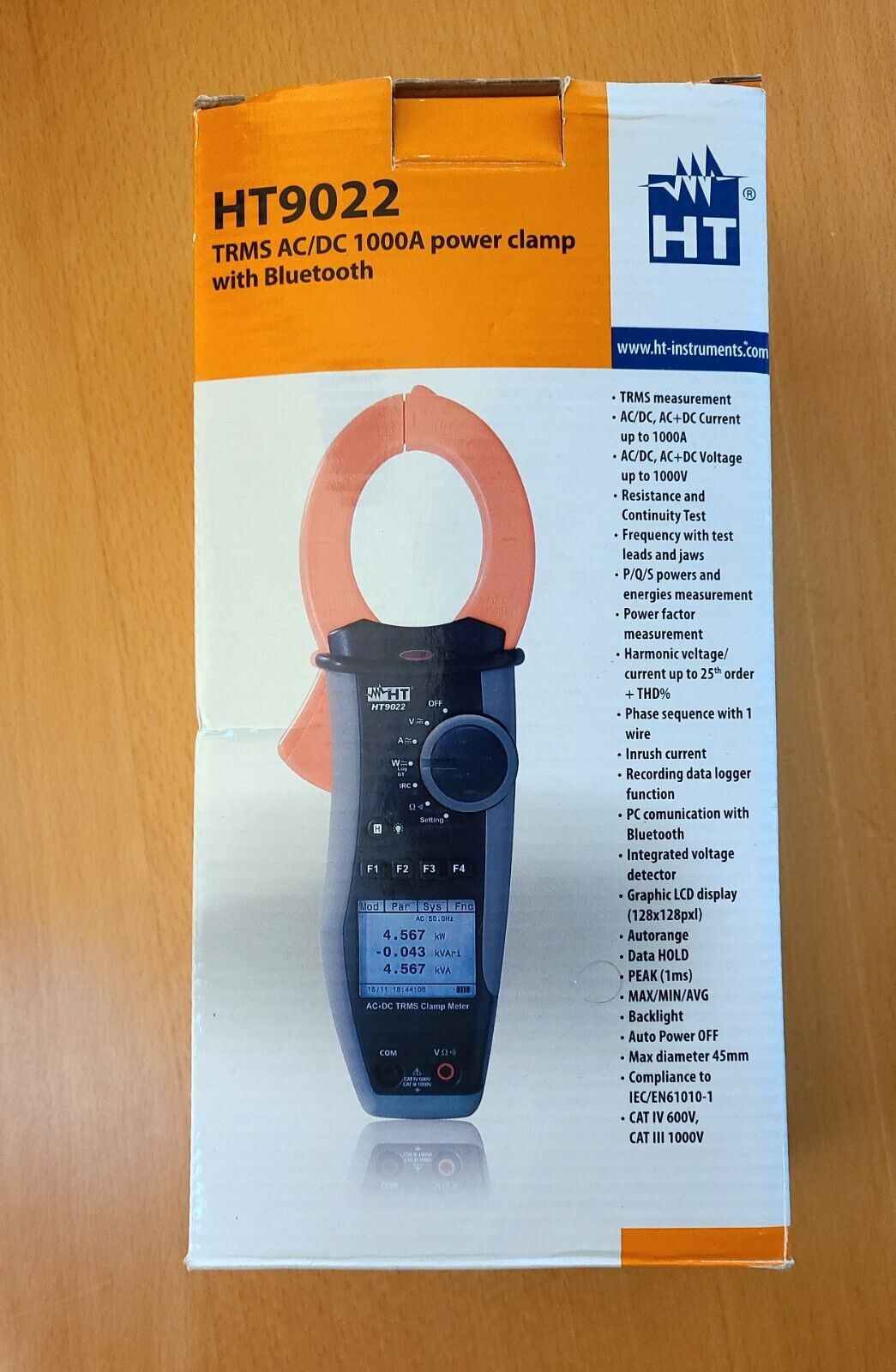 HT Instruments HT9022 Power Quality Logger, AC/CD Clamp Meter with Bluetooth