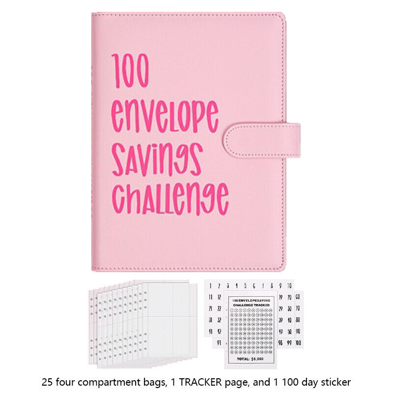 100 Envelope Challenge Binder  Couple\'s 100 Day Challenge Savings Note book New