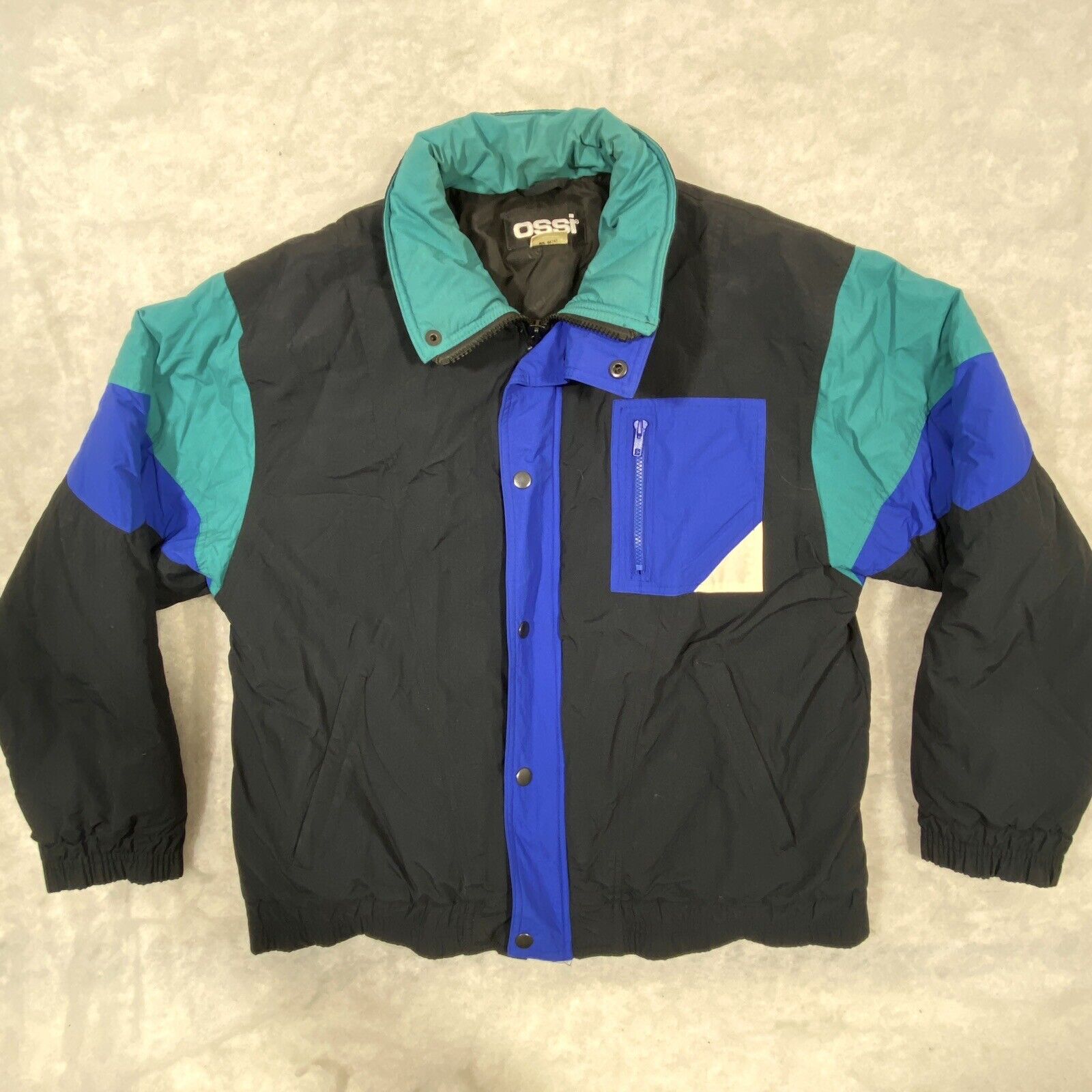 Vintage 80s OSSI Skiwear Puffer Jacket Mens Size Medium M Lightweight Insulated