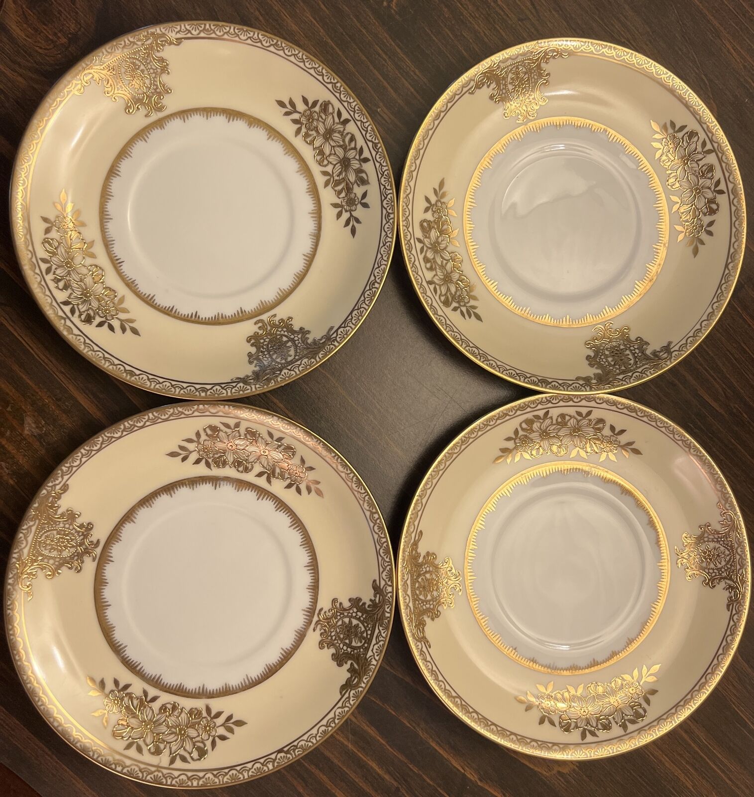Vintage Noritake Goldlinda China , Lot Of (4) 7” Plates