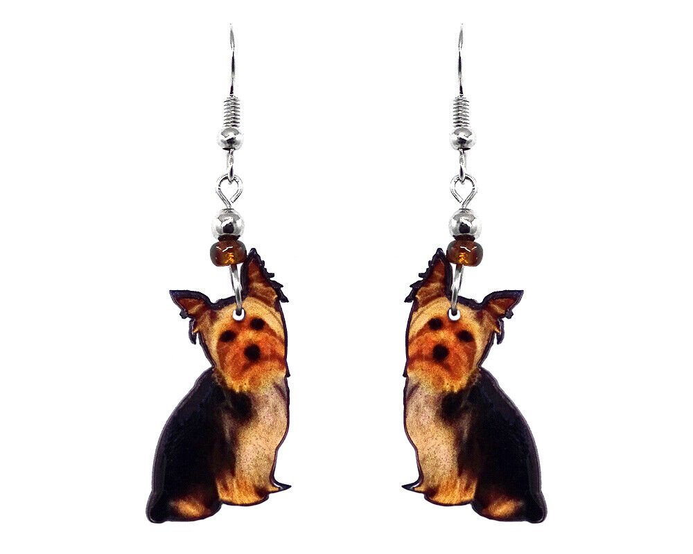 Yorkie Dog Earrings Pet Animal Graphic Womens Cute Terrier Breed Puppy Jewelry