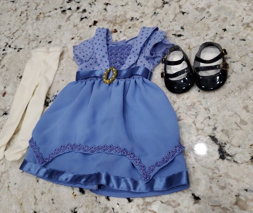 American Girl Doll Rebecca Rubin Blue Holiday Hanukkah Dress Shoes Tights