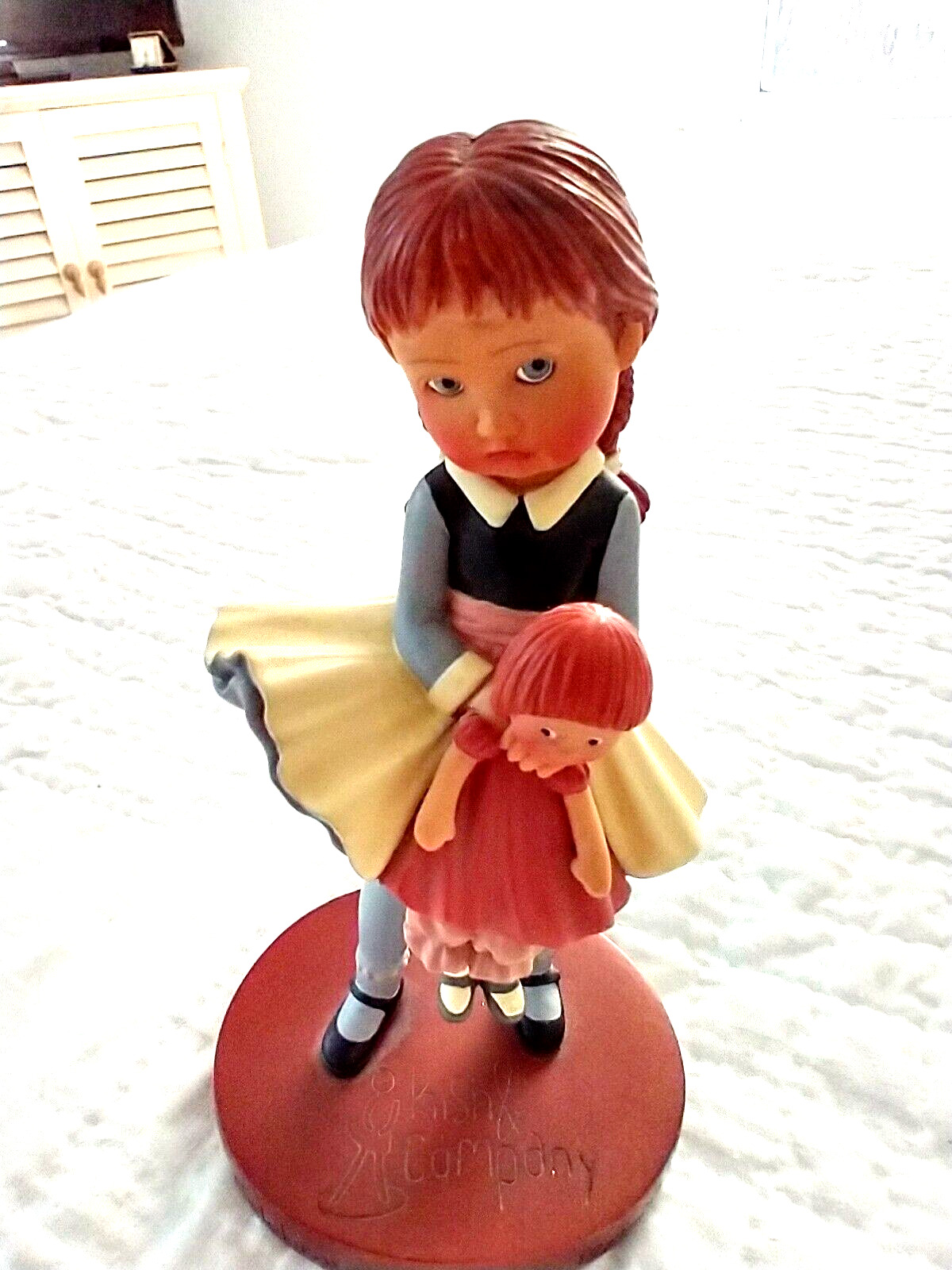 Kish & Company Little Girl Figurine Holding a Doll, Celebrating 15 yrs 1991-2006