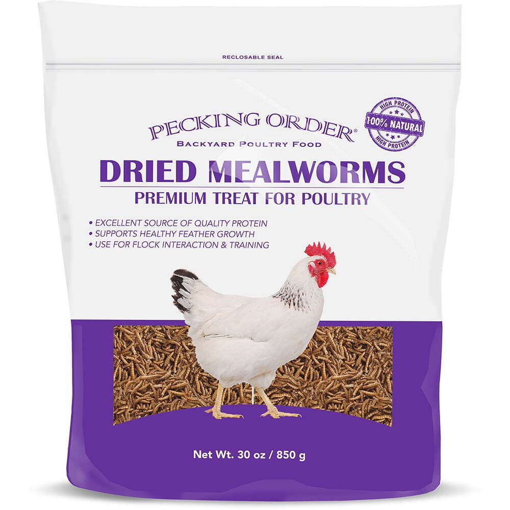  Pecking Order Dried Mealworms Treat & Feed for Chickens, 30 oz.