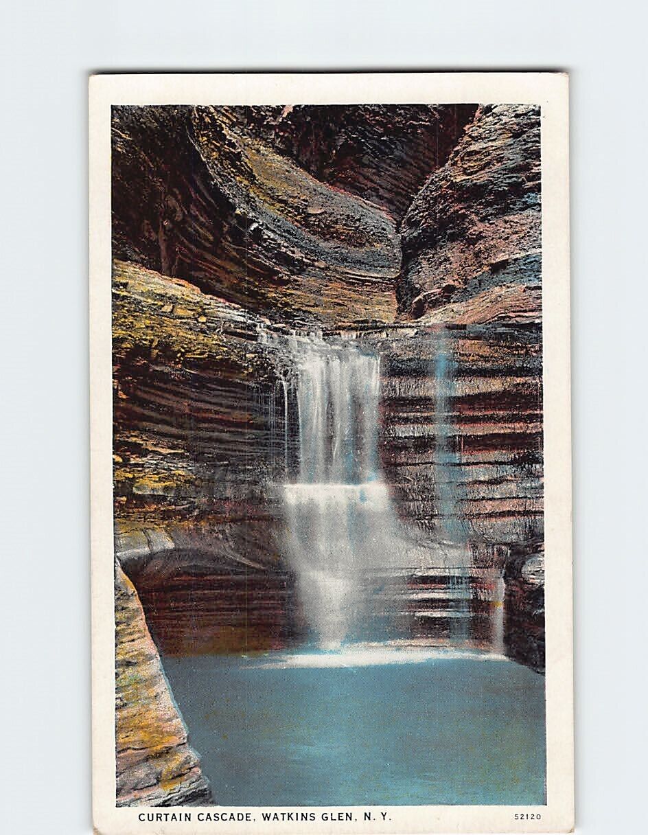 Postcard Curtain Cascade Watkins Glen New York USA