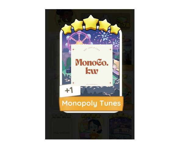 Set 13 - Monopoly Tunes 5⭐️ Stickers Monopoly Go - (Read Description)
