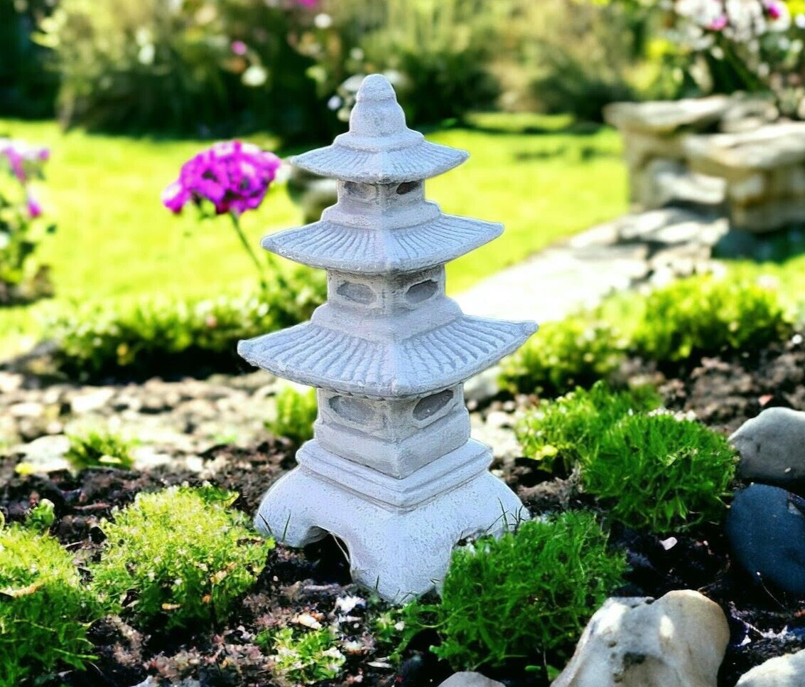 Japanese Lantern Statue Asian Pagoda Light Figure Zen Garden Oriental Decor 19\