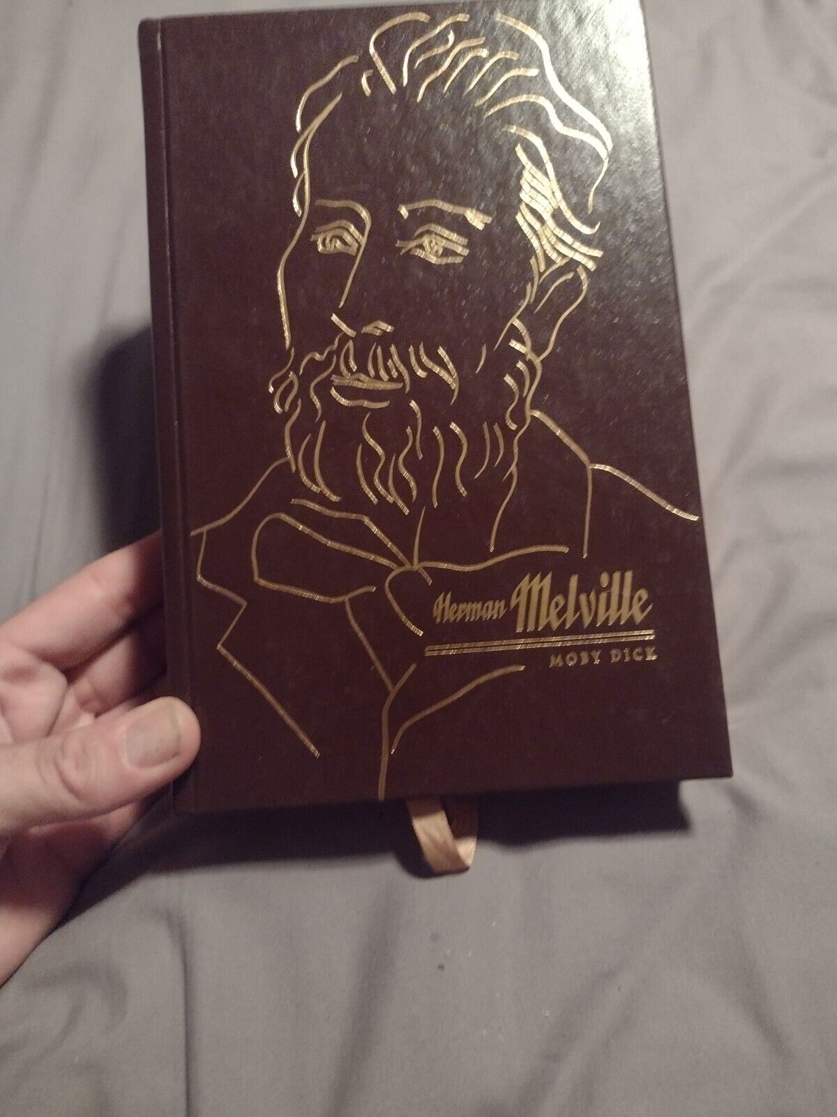 Herman Melville Moby Dick 1998 Gold Gilted Leather HC Book Special Edition 😍