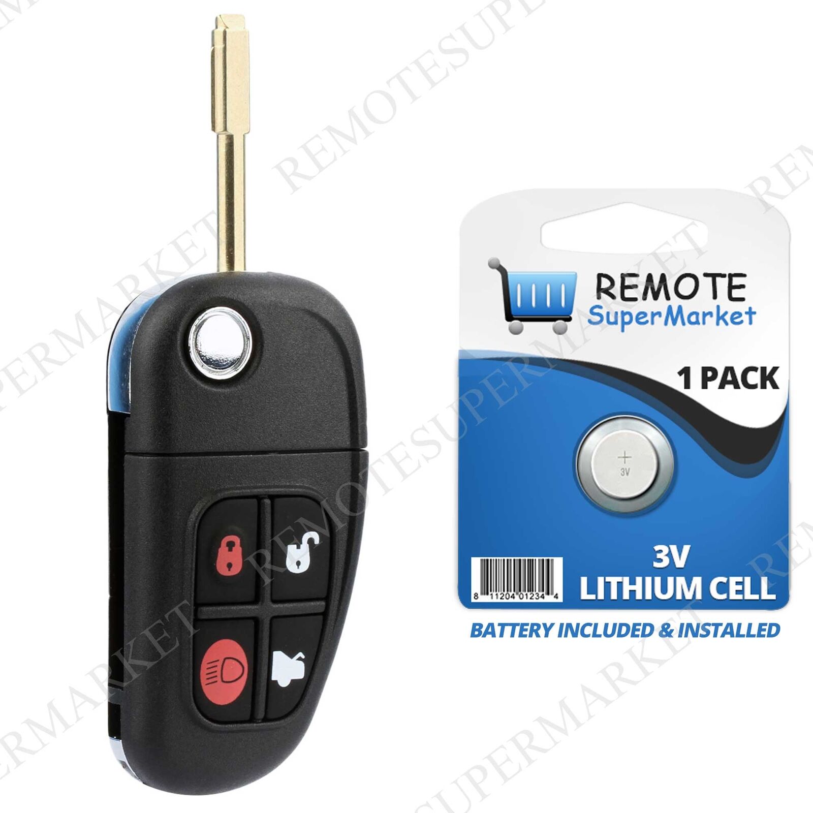 Replacement for Jaguar 01-08 S-Type 02-08 X-Type 01-08 XJ8 Remote Key Entry Fob