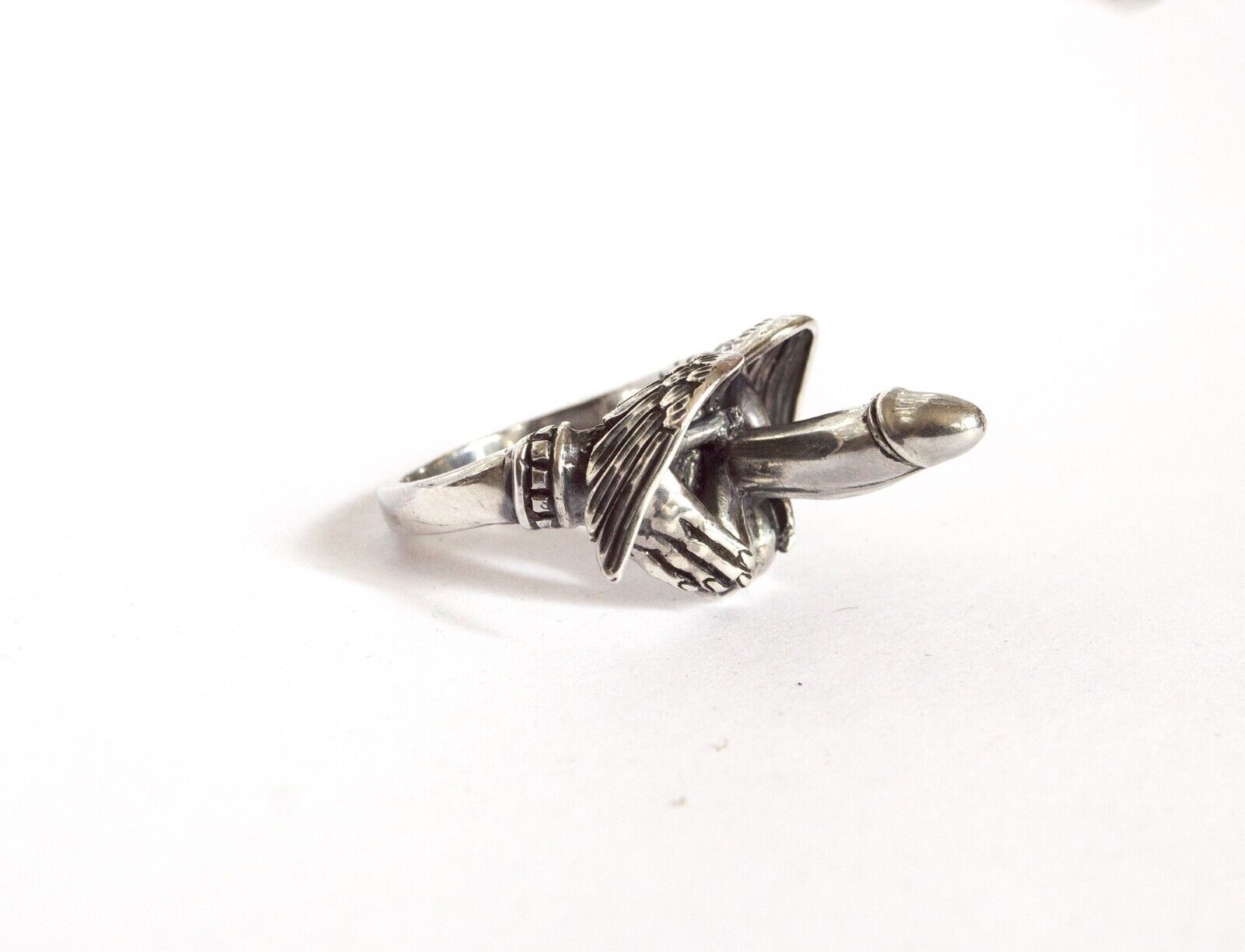 Unique Handmade Silver Fascinum Claddagh Ring - Love & Protection Symbol