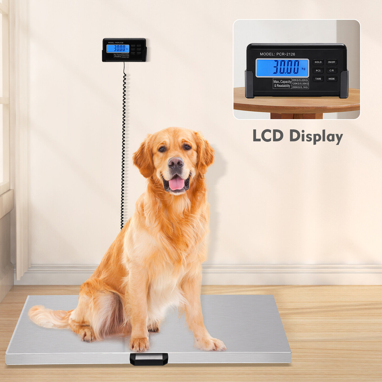 Large Electronic Digital Pet Scale Veterinary Animal Weight Dog Cat Battery New