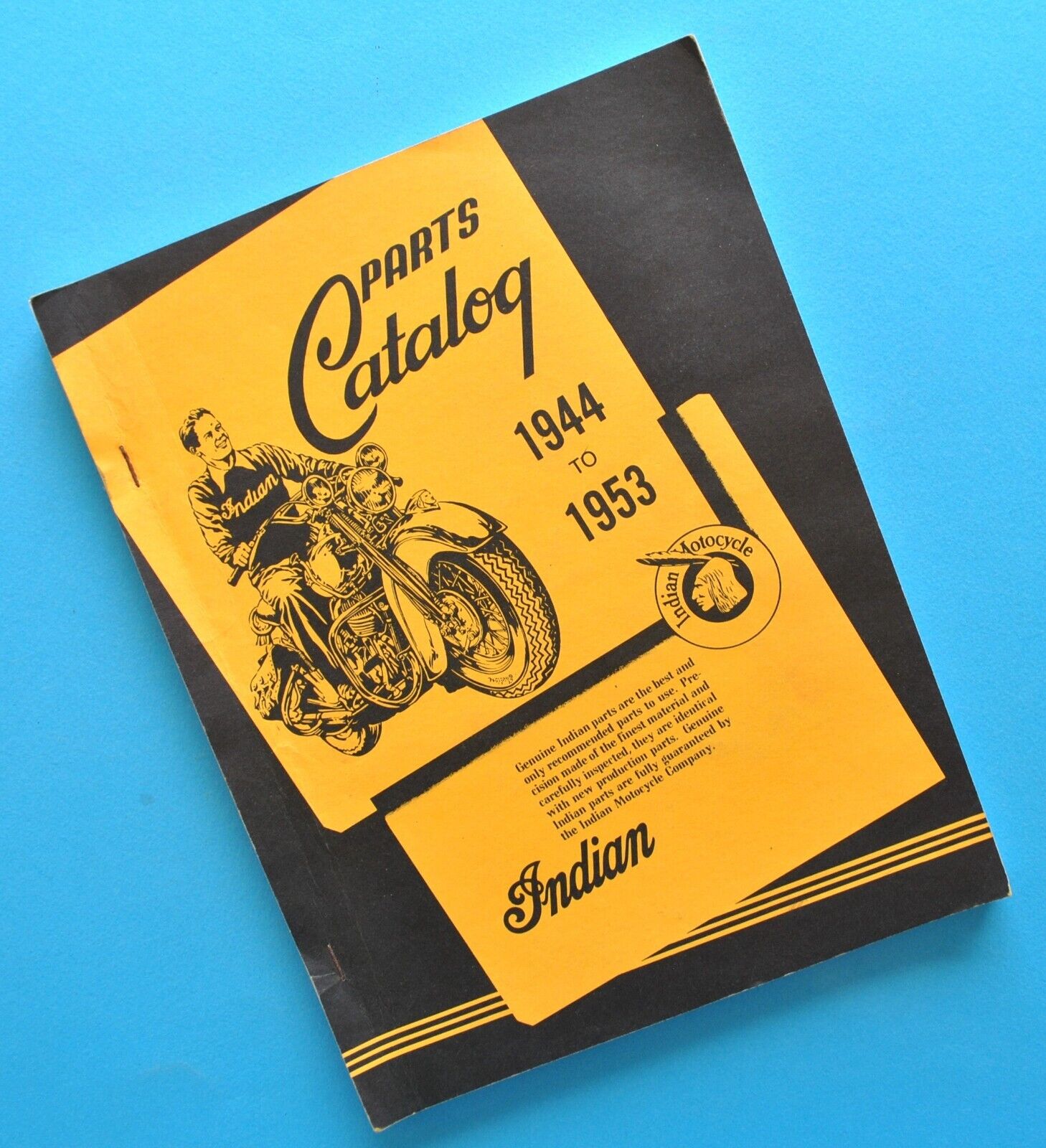 Antique  1944-1953 Indian Chief Motorcycle Parts Catalog Manual Restoration Book