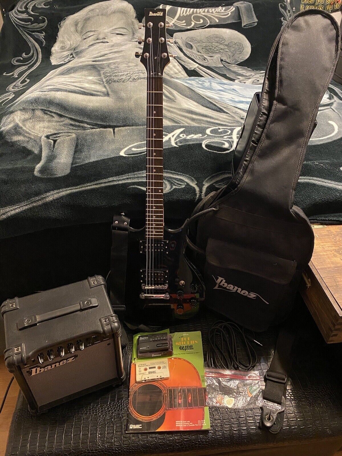 Ibanez Gio GAX 70 Electric Guitar, Amp, Soft Case, Tuner, + Accessories Working