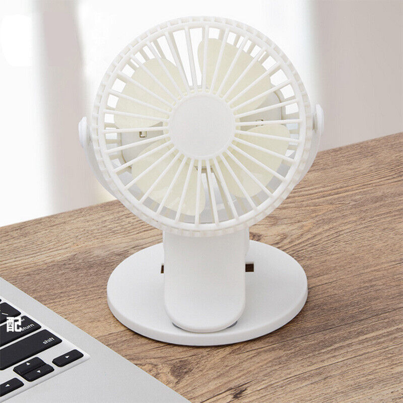 Cooling 360° Clip Electric Rechargeable Fan Mini Desktop Adjustable Handheld New
