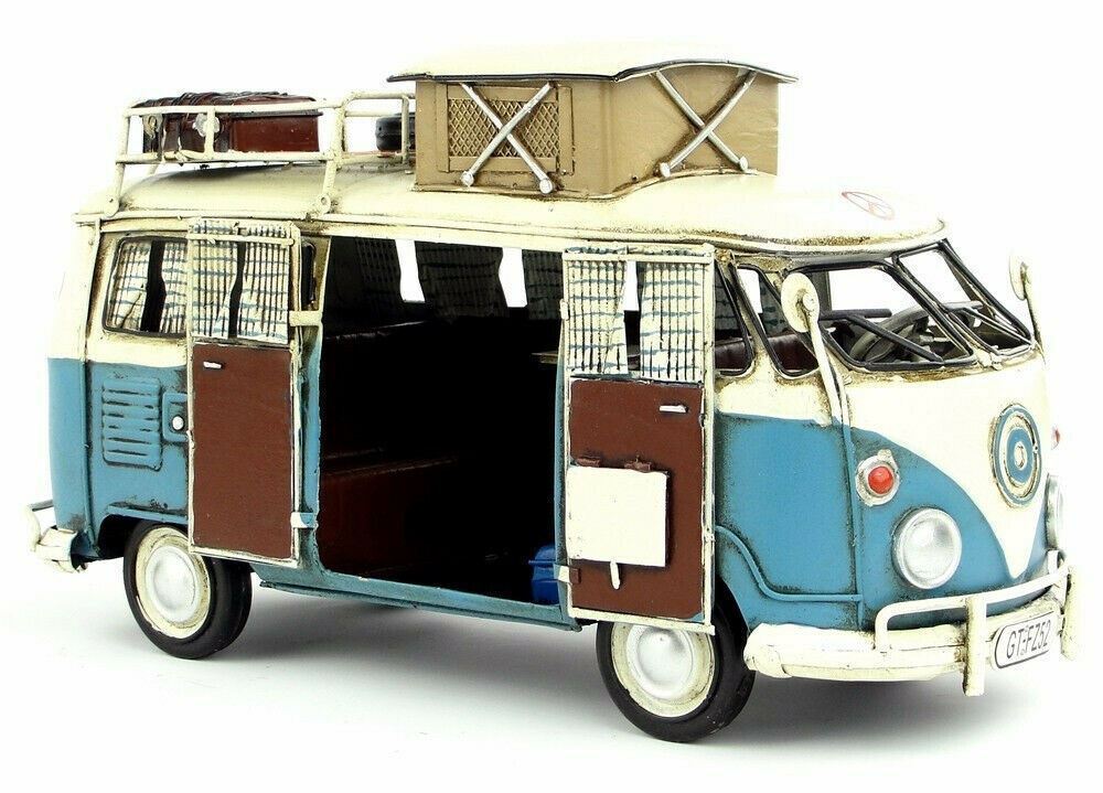 JAYLAND LARGE SCALE TIN PLATE SAMBA BUS WITH ROOF RACK HOME SHOP FIGURE SALE