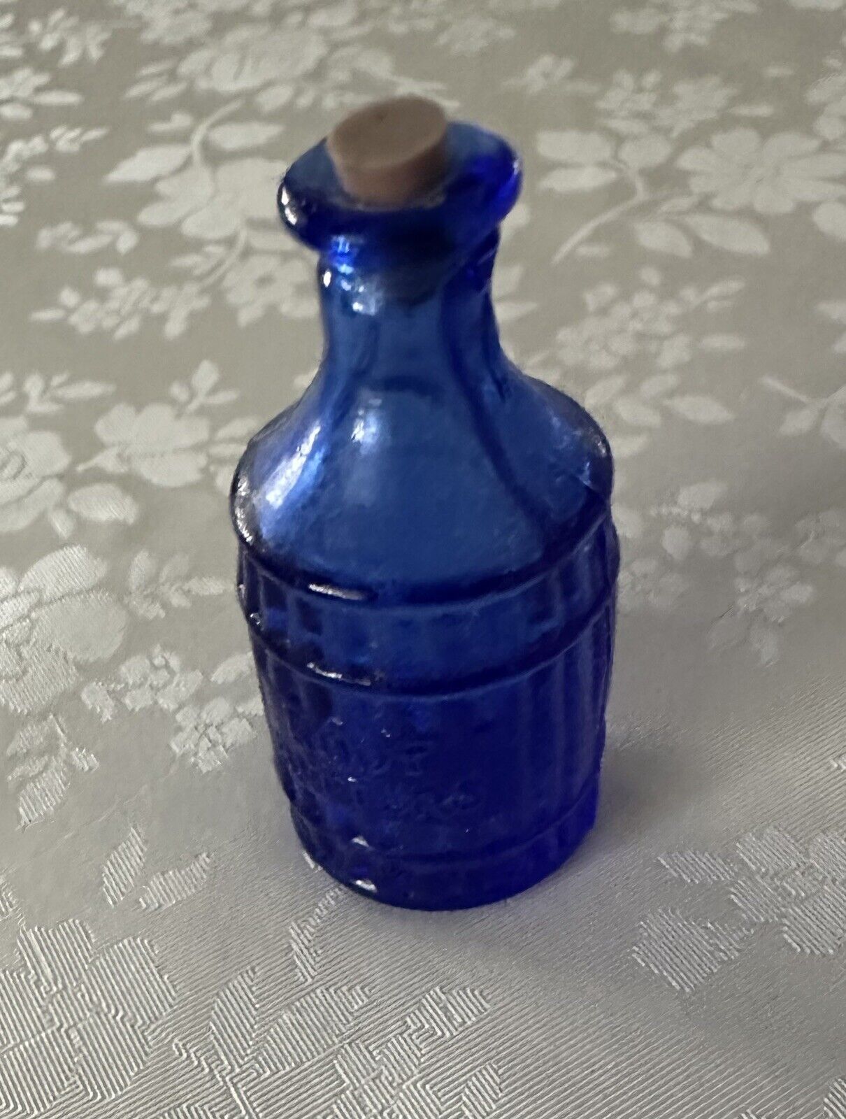 Vintage Root Bitters Miniature Blue Glass Bottle w/Cork