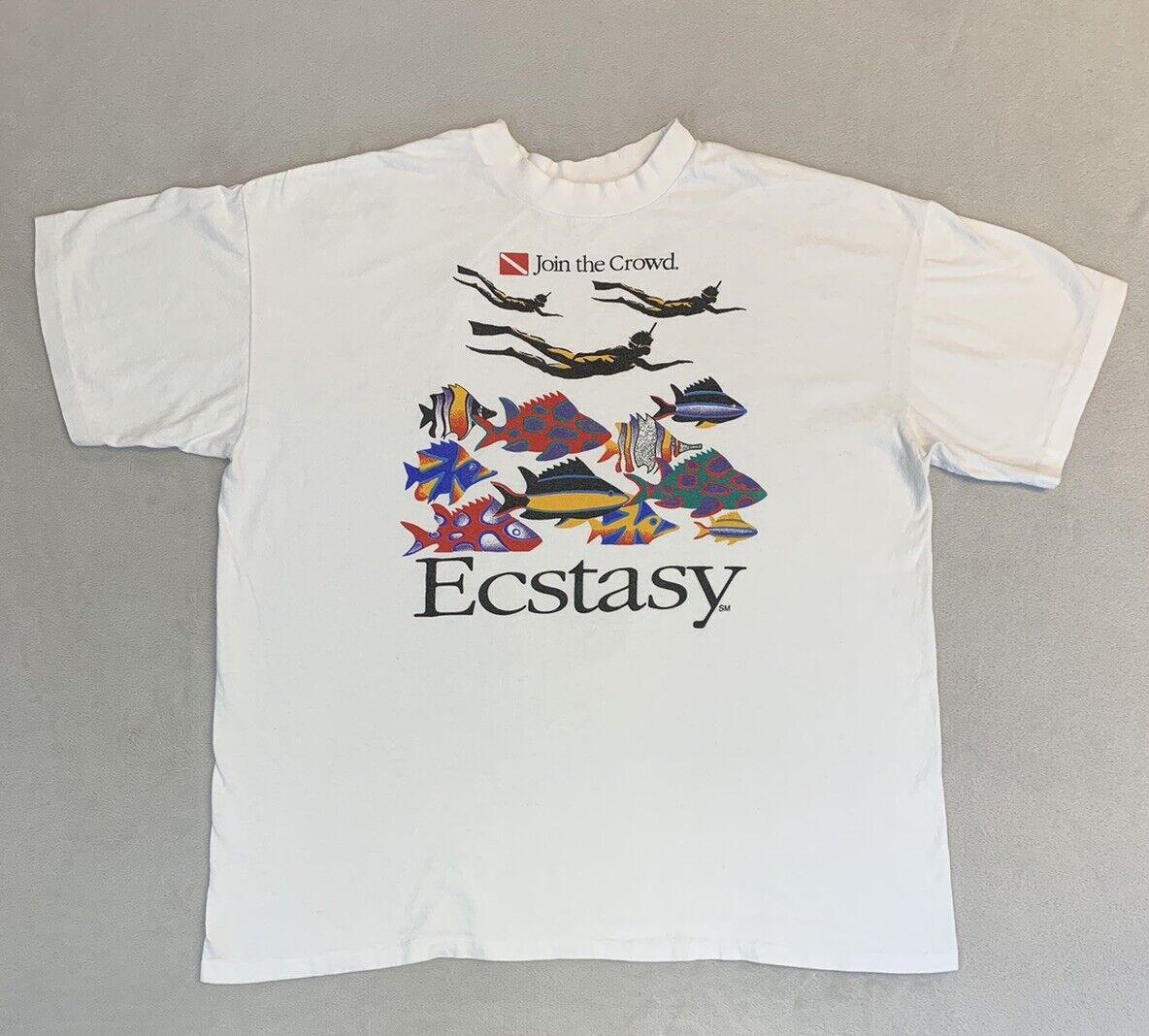 Vintage Ecstasy Carnival Cruise T-Shirt sz XL USA Single Stitch Snorkeling