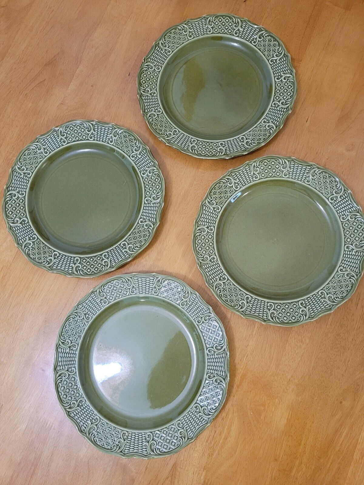 Vintage Canonsburg Pottery Co. Madeira Ironstone Dinner Plates 4 pc Set