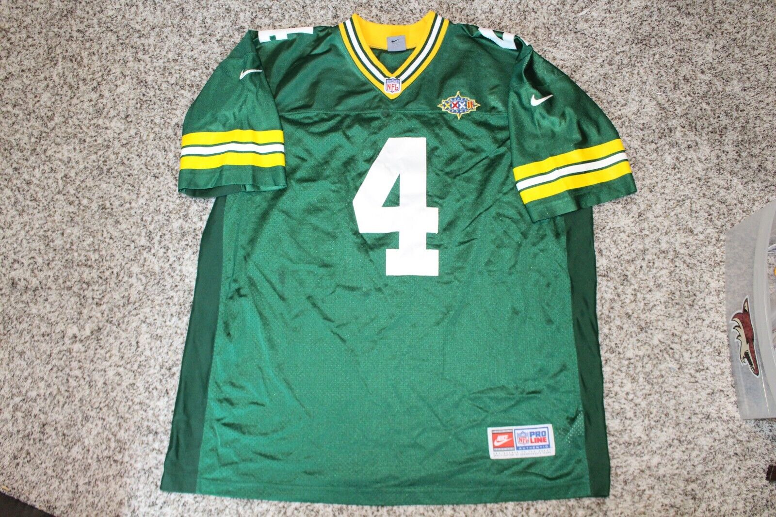 Green Bay Packers Brett Favre NIKE authentic Jersey Large Super Bowl XXXII Patch