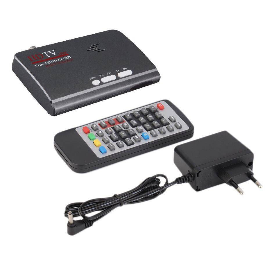 1080P HD DVB-T2 DVB-T Digital Terrestrial Antenna Cable Receiver AV VGA HDMI Out