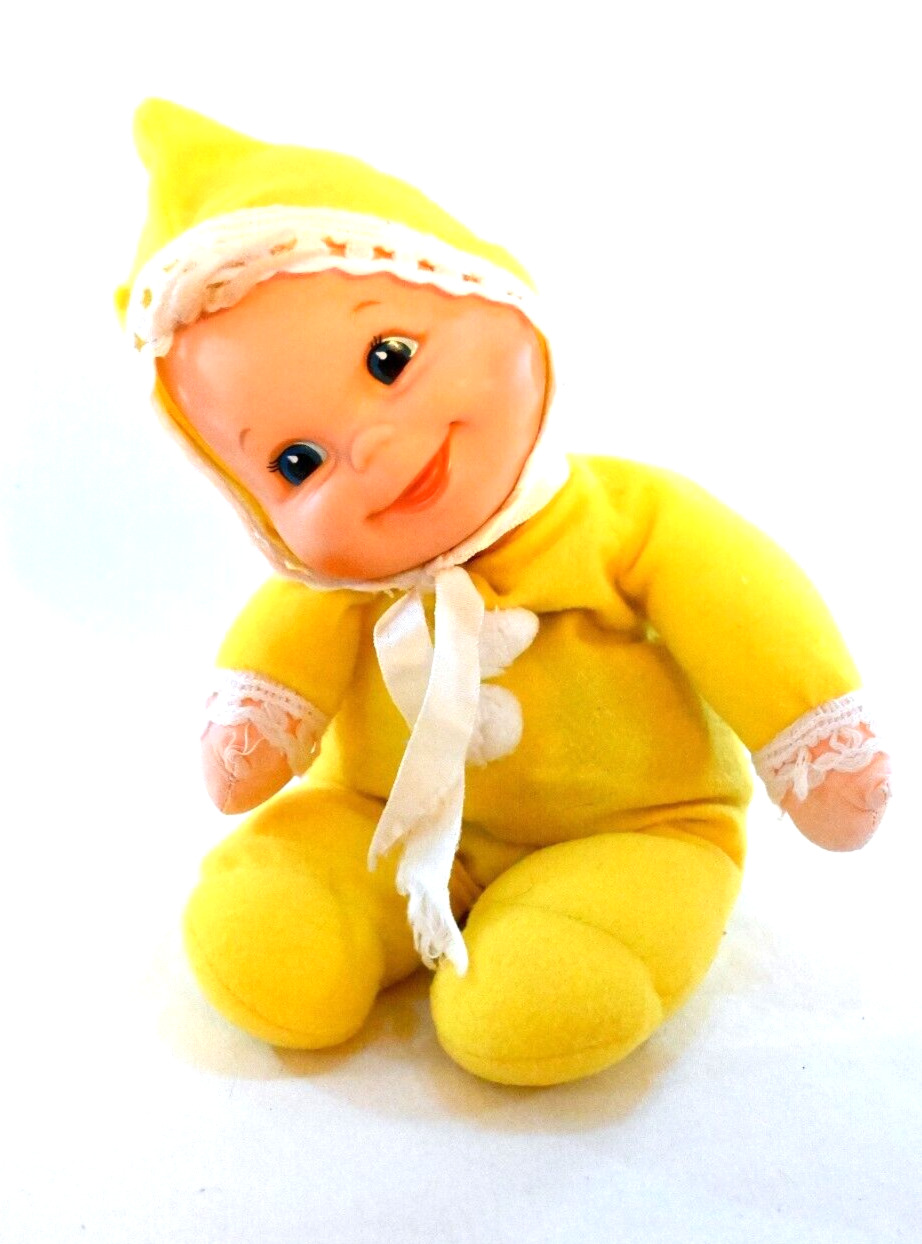 Vintage 1970’s Mattel Yellow Booful Baby Stuffed Doll 10\