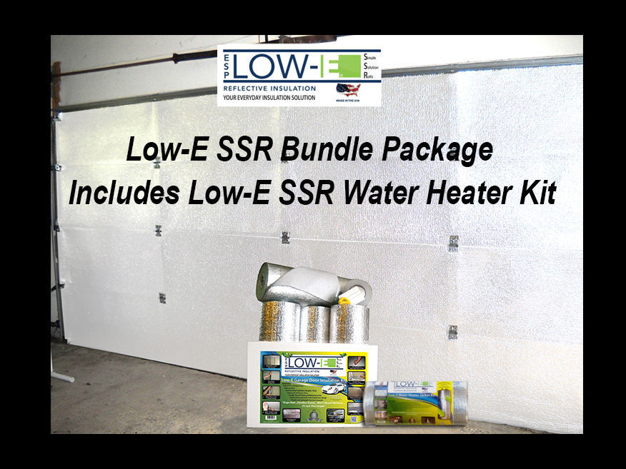 NASATEK SSR 2 Car Garage Door White Insulation and Water Heater Tank Wrap Kit 