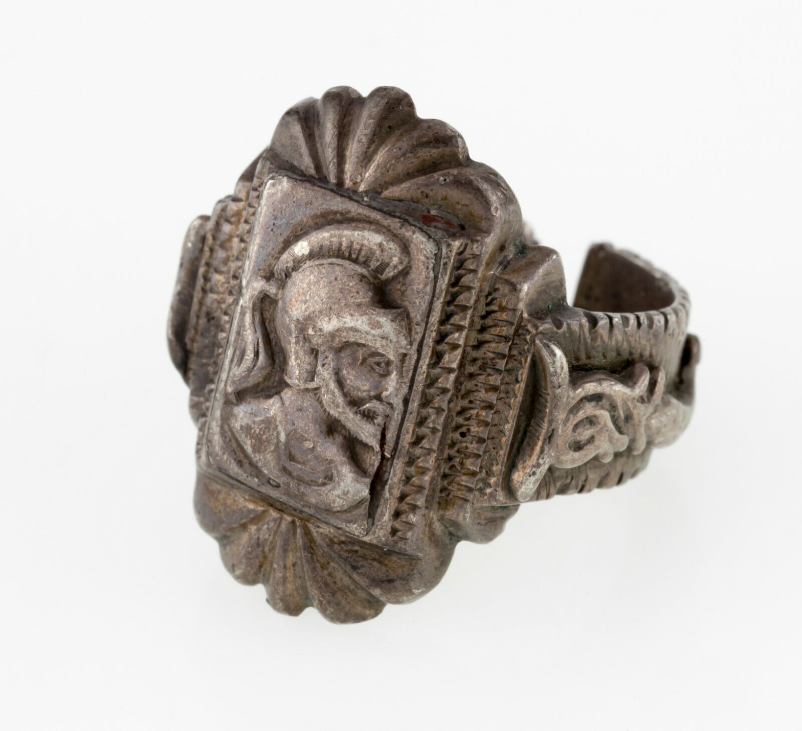Vintage Mexican Biker Ring with Trojan Head Circa 1940\'s Size 12