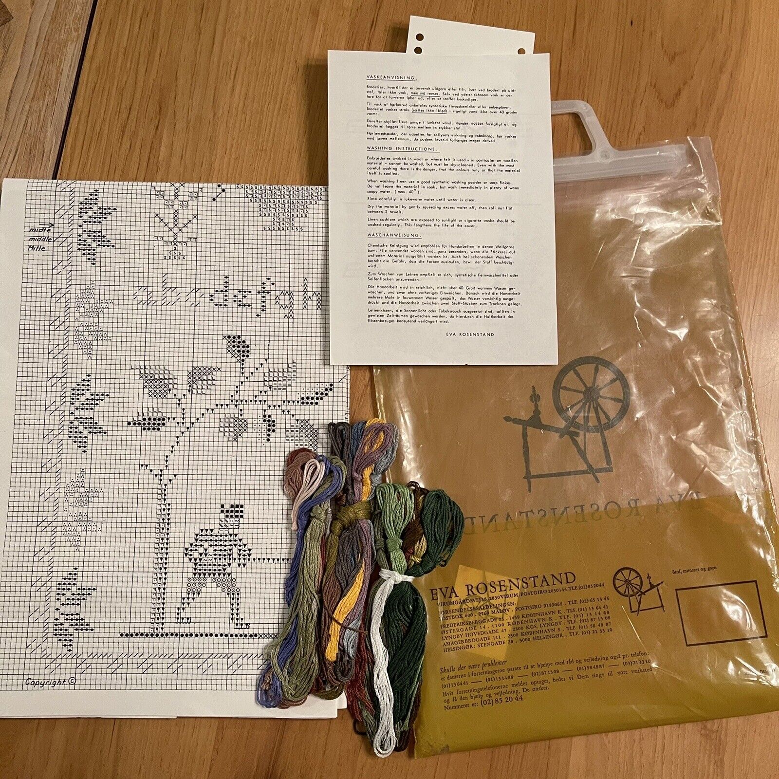Vintage Eva Rosenstand Antique Folk Art Sampler #2 Cross Stitch Embroidery Kit