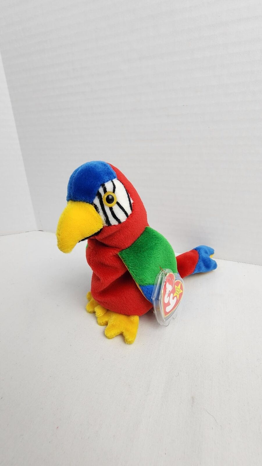 Ty Jabber Parrot Beanie Babies w/ Tag Errors - 6 in, Vintage, 1998, Multicolor